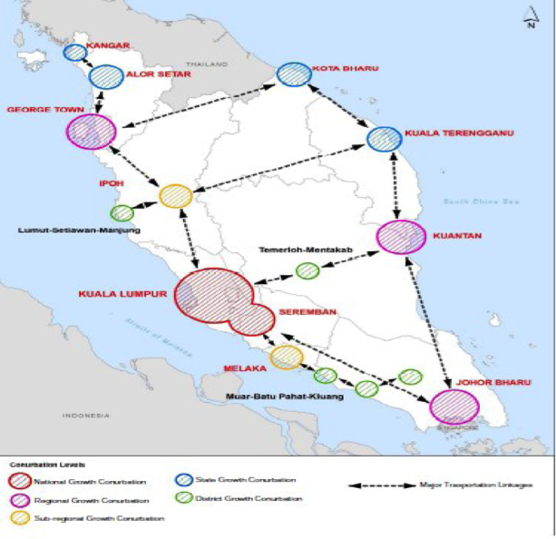 National and regional growth conurbations